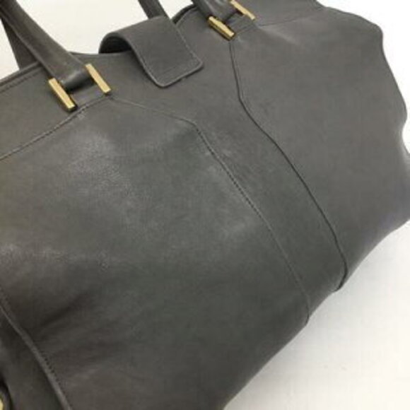 Saint Laurent Cabas Yves Chyc tote bag in Gray leather - Picture 7 of 15